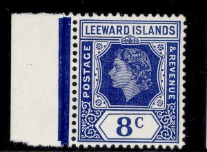 LEEWARD ISLANDS QEII SG133, 8c ultramarine, NH MINT.