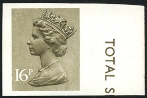 GB 1983 Machin 16p imperf single r/h marginal, part inscription um ‡