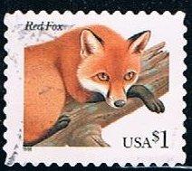 USA 3036, $1 Red Fox, used, VF