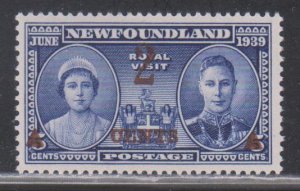 Newfoundland, 2c Surcharged, George VI & Queen Elizabeth (SC# 250) MNH