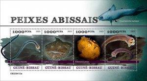 GUINEA BISSAU - 2023 - Deep Sea Fish - Perf 4v Sheet - Mint Never Hinged