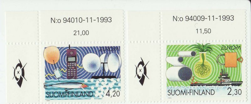 Finland 1994 MNH - EUROPA - set of two stamps, corner stamps of sheet