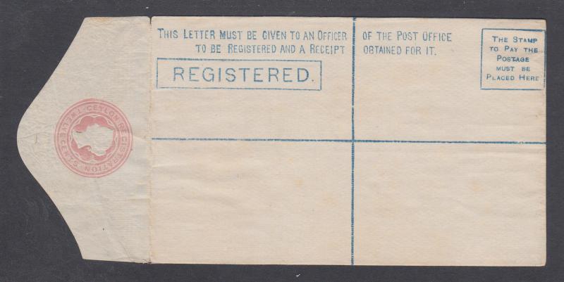 Ceylon H&G C1, mint. 1880 12c pink QV Registration Envelope