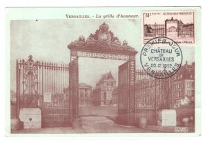 FRANCE 1952 FDC MAXI CARD *VERSAILLES* Palace Gates ROYALTY {samwells}MA156