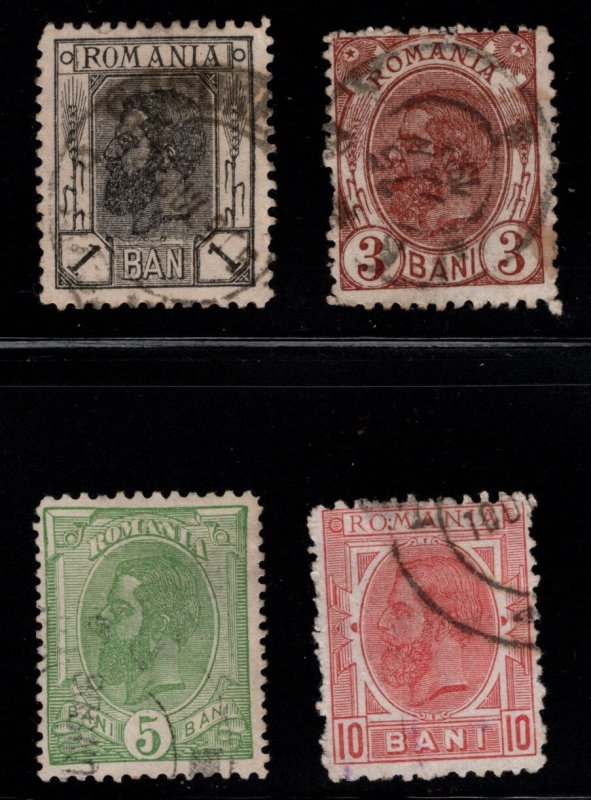 Romania Scott 134-137 Used stamps from 1900 no wmk