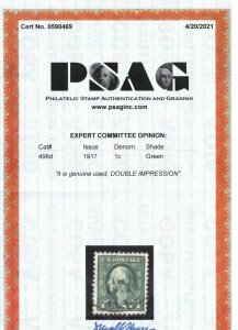 USA #489d Extra Fine Used Gem With Illinois 1919 CDS Cancel **With Certificate**