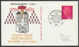 Germany FDC 1966 Cardinal Clemens von Galen Muenster