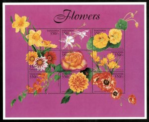 Tanzania 2000 - World of Flowers, Rose, Dahlia - Sheet of 9v - Scott 2025 - MNH