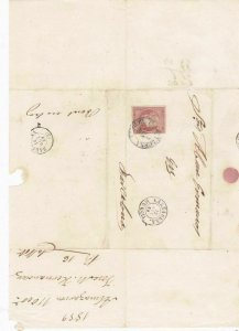 Spain 19th century imperf stamp cover  Ref: 8220