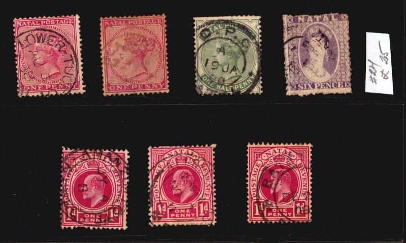 NATAL SOUTH AFRICA stamps lot POSTMARKS CANCELS LOWER TUGELA BLACKWATER BATSTONE