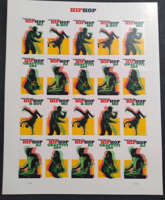 U.S.#5483a Hip Hop 55c FE Pane of 20, MNH.