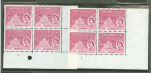 Seychelles #179/181  Plate Block