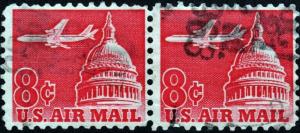 SC#C64 8¢ Jet Airliner Over Capitol Pair (1962) Used