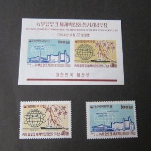 korea 1964 Sc 432-433,433a set MNH