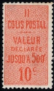 1916 France 10 Centimes Parcel Post Stamp Declared Value Up To 500 Francs
