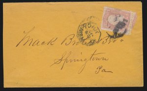 US 3c 65 on Cover with Fancy Cancel 