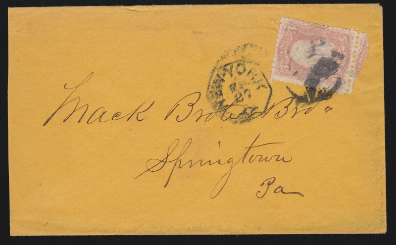 US 3c 65 on Cover with Fancy Cancel 