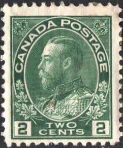 Canada SC#107 2¢ King George V (1922) MHR/Toned Gum