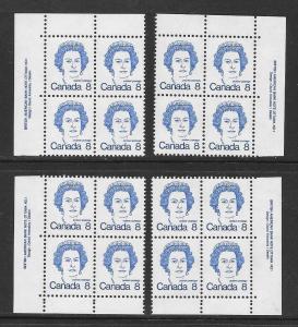 CANADA Sc#593 Mint Never Hinged Plate Block Corner Set