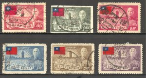 China Scott 1052-53,1066-69 UHNGAI - 1952-53 Chiang kai-Shek Issues - SCV $34.50