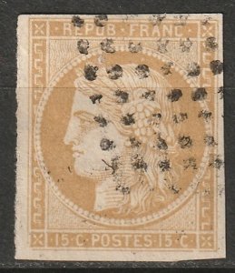 French Colonies 1877 Sc 21 used lozenge cancel smaller numerals