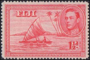 Fiji #132b, Complete Set, Perf. 14, 1942, Hinged