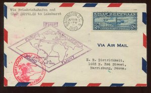 C15 Graf Zeppelin APRIL 19 1930 First Day Cover  with Crowe Cert LV6504