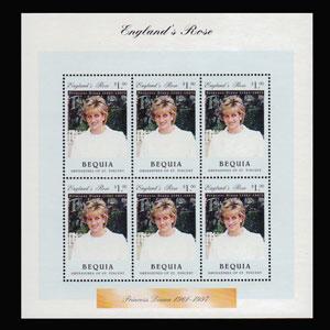 ST.VINCENT-BEQUIA 1997 - Scott# 301 Sheet-Diana Death NH