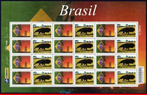 2940 BRAZIL 2004, FLAGS, ARCHITECTURE, SCULPTURE, RHM C-2584, SHEET MNH