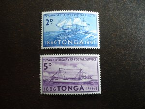 Stamps - Tonga - Scott# 115, 117 - Mint Never Hinged Part Set of 2 Stamps