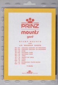 Prinz Stamp Mount US-SS Blocks & Sheetlets Clear