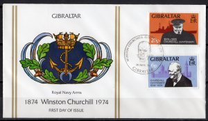 Gibraltar 1974 Sc#316/317 SIR WINSTON CHURCHILL Set (2) LIMITED EDITION FDC