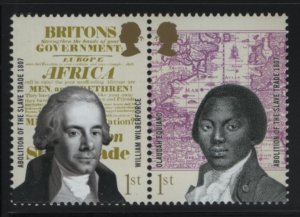 Great Britain 2007 MNH Sc 2457a 1st William Wilberforce, Olaudah Equiano Abol...