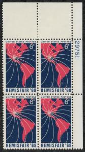 US 1340 MNH Plate Block UL 29751