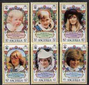 ANGUILLA - 1982 - Princess Diana, 21st Birthday - Perf 6v Set -Mint Never Hinged