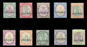 St. Kitts-Nevis #1-10S (SG 1-10s) Cat£160, 1903 1/2p-5sh, complete set, over...