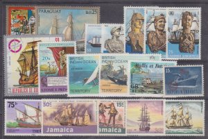 Lot 10 Collection 18 stamps MNH Transport