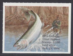 INT-36 $5.00 Trout & Salmon Stamp 1985 Indiana Mint NH