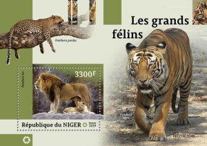 Niger 2019 MNH Wild Animals Stamps Big Cats Lions Tigers Fauna 1v S/S 