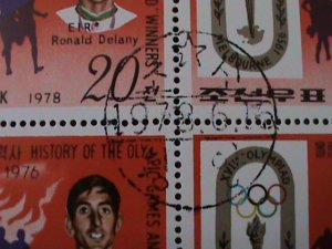 ​KOREA-1979- HISTORY OF OLYMPIC GAMES- & WINNERS CTO SHEET VF-FANCEY CANCEL