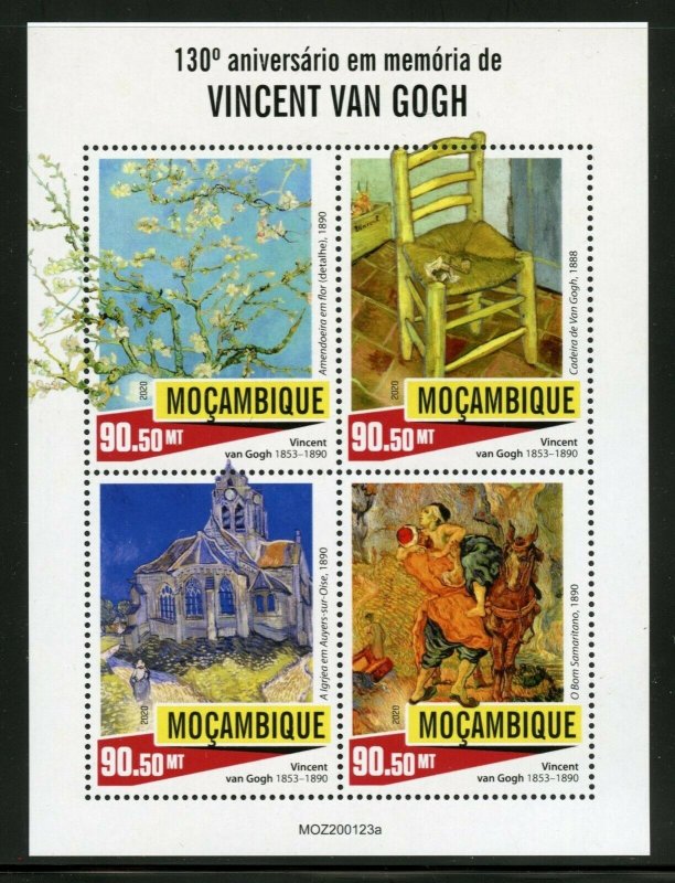 MOZAMBIQUE 2020 130th MEMORIAL  ANNIVERSARY OF VINCENT van GOGH  SHEET MINT NH