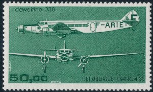France #C59 Dewotine 338 Plane 50fr Airmail Postage Stamp 1987 Mint NH VF