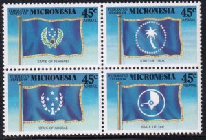 US C39-42 Trust Territories Micronesia Airmail NH VF Federated State Flags(1989)