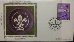 1982 Guernsey Anni Boy Scouts Cub Air Sea Land Scouts Benham FDC BGS3a-d  