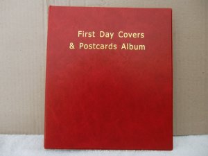 **New 100 First Day Covers & Postcards Album (Red) Great for Your collections.