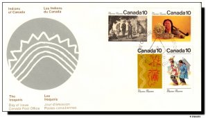 Canada FDC #578-581 (579a-581a) - Combo - Iroquoian Indians - OFDC Cachet