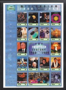 Palau, 539, Millennium 2000 Sheet(18),**MNH**