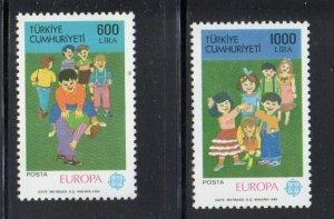 Turkey Sc 2440-41 1989 Europa stamp set mint NH