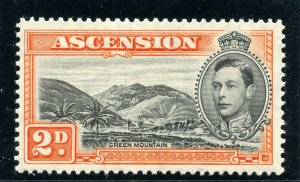 Ascension 1938 KGVI 2d black & red-orange (p13½) MLH. SG 41. Sc 43.