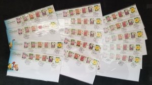 Malaysia Definitive Garden Flowers 2007 Flora Plant Nature (14 states FDC) *rare